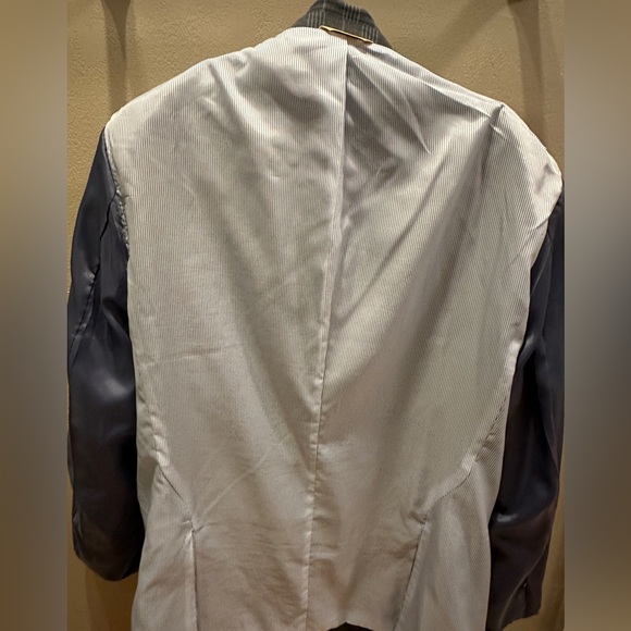 Haggar blue and white window pane men’s blazer sz 44L - Picture 7 of 8